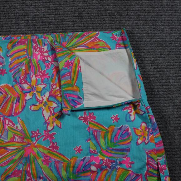 Lilly Pulitzer Skort Womens 8 Multicolor Tropical Floral Cotton Side Zip - Picture 3 of 7